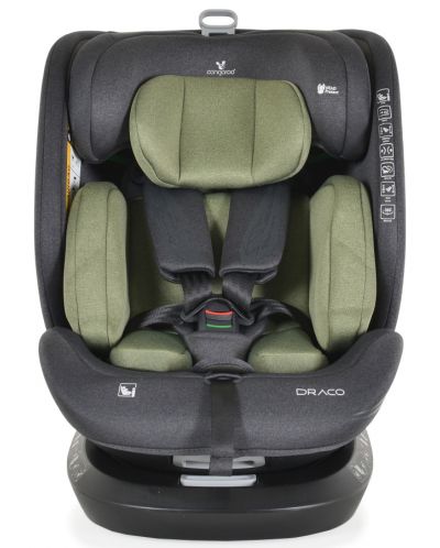 Столче за кола Cangaroo - Draco, 360°, I-Size, IsoFix, 40-150 cm, маслинено зелено - 5