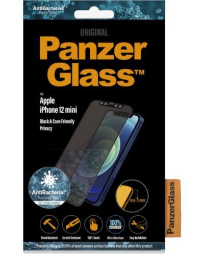 Стъклен протектор PanzerGlass - Privacy CaseFriend, iPhone 12 mini - 2