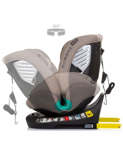 Столче за кола Chipolino - Supreme, 360°, IsoFix, i-Size, 40-150 cm, макадамия - 8