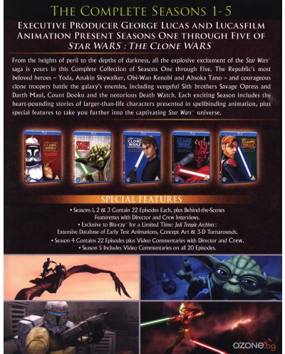 Star Wars: The Clone Wars - Сезон 1-5 (Blu-Ray) - Без български субтитри - 4