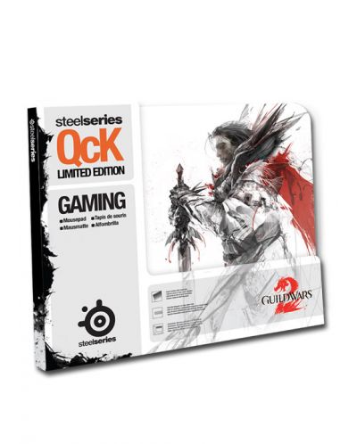 Гейминг подложка SteelSeries - QcK Guild Wars 2 Logan Edition, M, мека, бяла