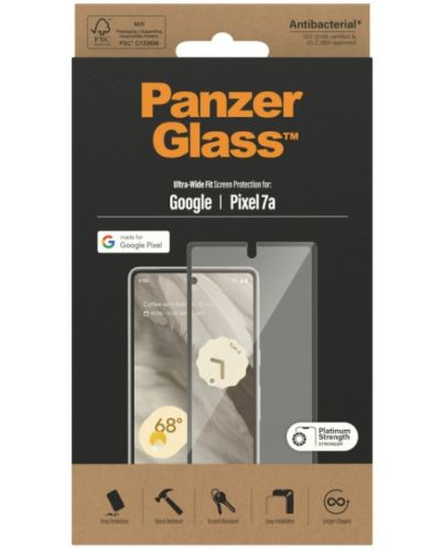 Стъклен протектор PanzerGlass - AntiBact UWF, Pixel 7a - 3