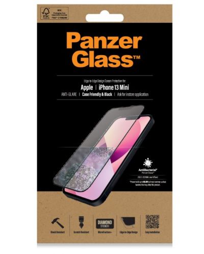 Стъклен протектор PanzerGlass - Privacy AntiBact CamSlide, iPhone 13 mini - 2