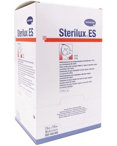 Sterilux Марлени компреси, стерилни, 7.5 x 7.5 cm, 30 х 5 броя, Hartmann - 1