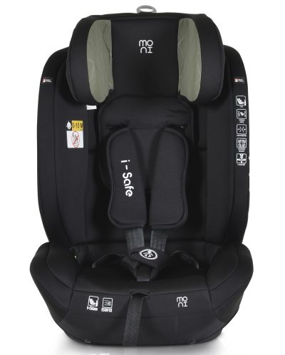 Стол за кола Moni - i-Safe, i-Size, IsoFix, 76-150 cm, зелен + подарък играчка - 3