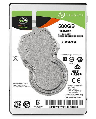 Твърд диск Seagate - FireCuda, 500GB, 5400 rpm, 2.5'' - 1