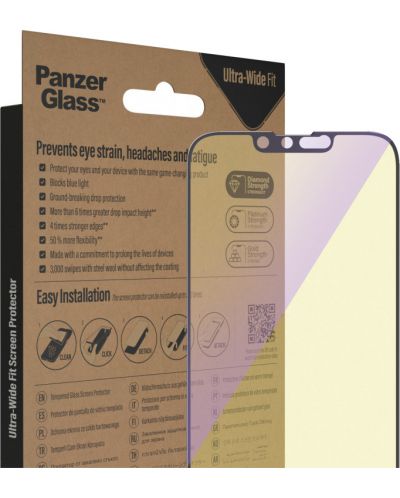 Стъклен протектор PanzerGlass - AntiBact/Bluelight, iPhone 14/13/13 Pro - 3