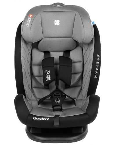 Столче за кола KikkaBoo - Multistage, 0-36 kg, с IsoFix, Dark Grey - 4