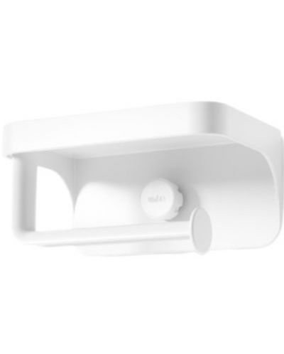 Стойка за тоалетна хартия и рафт Umbra - Flex Adhesive, бяла - 3