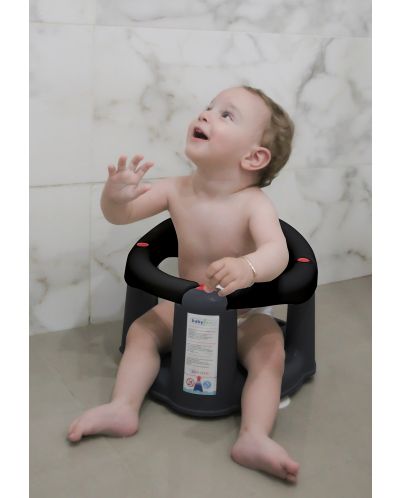 Противоплъзгаща седалка за баня и хранене BabyJem - Черна - 2