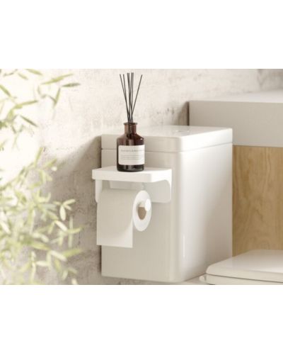 Стойка за тоалетна хартия и рафт Umbra - Flex Adhesive, бяла - 6