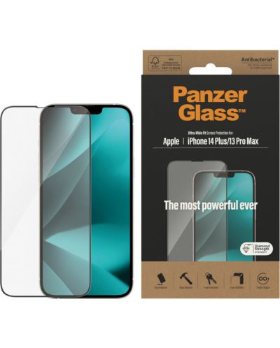 Стъклен протектор PanzerGlass - AntiBact UWF, iPhone 14 Plus/13 Pro Max - 1