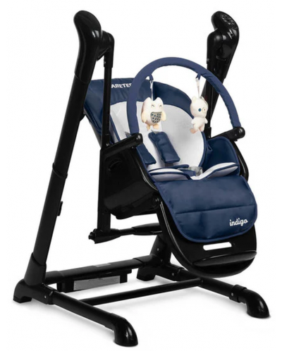 Столче за хранене и люлка 2 в 1 Caretero - Indigo Black, синьо - 3