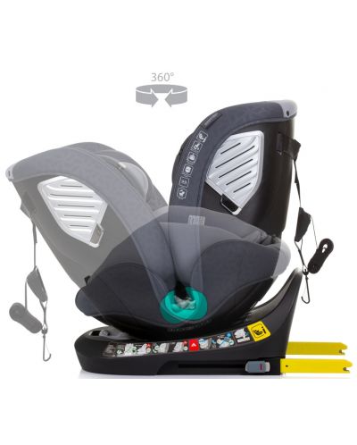 Столче за кола Chipolino - Supreme, 360°, IsoFix, i-Size, 40-150 cm, гранит - 8