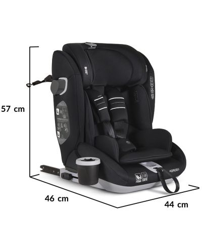 Стол за кола Cangaroo - Force, i-Size, IsoFix , 76-150 cm, черен - 10