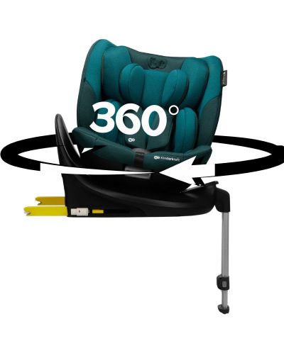 Столче за кола KinderKraft - I-Fix 360°, i-Size, 40-150 cm, Harbor Blue - 5