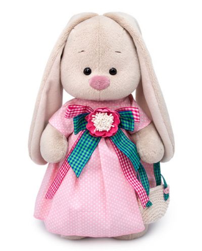 Плюшена играчка Budi Basa - Зайка Ми, с бледо розова рокля на точки, 25 cm - 1