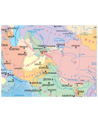 Стенна политическа карта на Азия (1:10 000 000) - 2