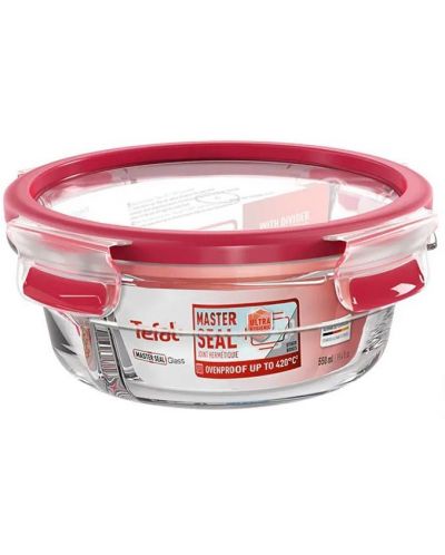 Стъклена кутия за храна Tefal - Clip & Close, 550 ml, червена - 2