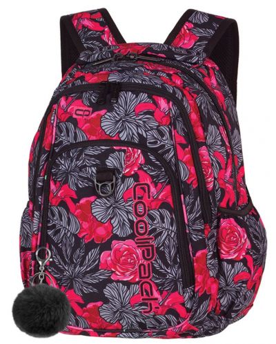 Ученическа анатомична раница Cool Pack Strike - Red &amp; Black Flowers