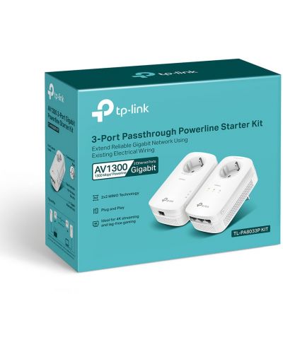 Стартов пакет мрежови адаптери TP-link - TL-PA8033P, 1.3Gbps, бели - 3