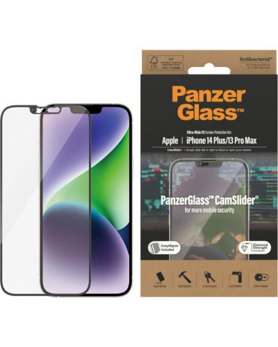 Стъклен протектор PanzerGlass - AntiBact CamSlide, iPhone 14 Plus/13 Pro Max - 1