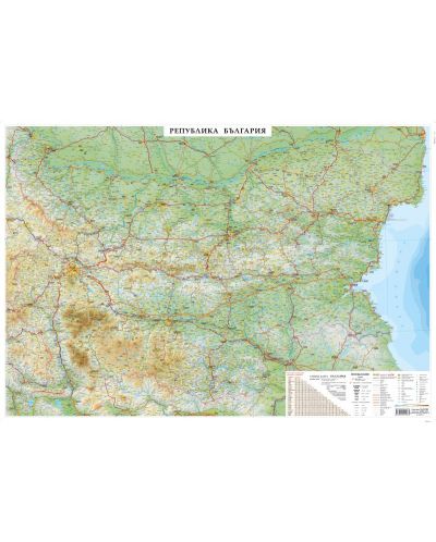 Физикогеографска стенна карта на България (1:540 000) - 1
