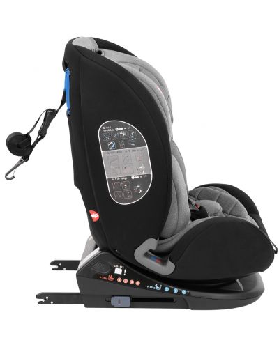 Столче за кола KikkaBoo - Multistage, 0-36 kg, с IsoFix, Dark Grey - 6