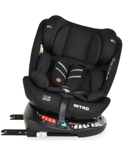 Стол за кола Moni - Nitro, IsoFix, i-Size, 40-150 cm, черен - 6