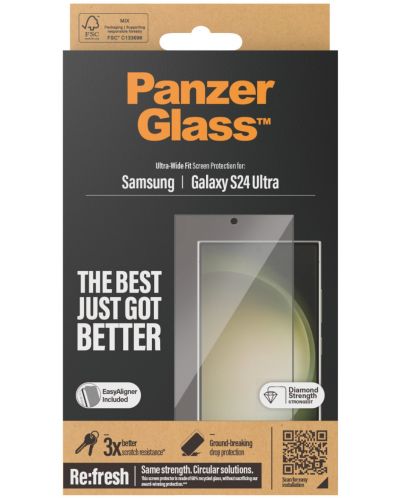 Стъклен протектор PanzerGlass - UWF, Galaxy S24 Ultra, черен