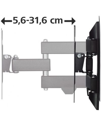Стенна стойка за TV Hama - 118101, 48", 20 кг, регулируема, черна ...