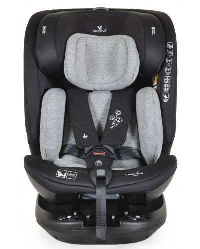 Стол за кола Cangaroo - Gravity, 360°, i-Size, с IsoFix , 40-150 cm, сив - 2