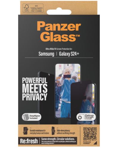 Стъклен протектор PanzerGlass - Privacy UWF, Galaxy S24 Plus, черен - 4