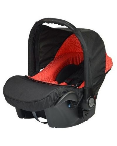 Детско столче за кола Baby Merc - Zipy, до 9 kg, черно и червено - 1