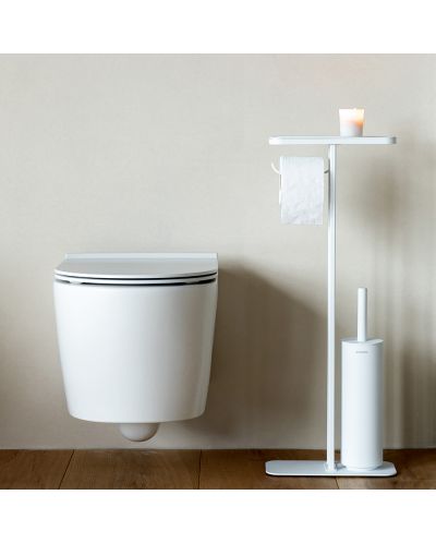 Стойка за тоалетна с поставка и четка Brabantia - MindSet, Mineral Fresh White - 10