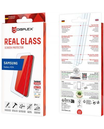 Стъклен протектор Displex - Real 2D, Samsung A34 5G - 5