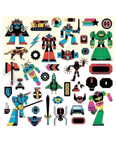 Стикери с роботи и супер герои Djeco - 160 броя - 1