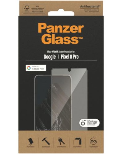 Стъклен протектор PanzerGlass - Ultra Wide Fit, Google Pixel 8 Pro - 3