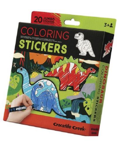 Стикери за оцветяване Crocodile Creek - Динозаври, 2022 - 1