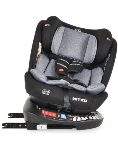 Стол за кола Moni - Nitro, IsoFix, i-Size, 40-150 cm, сив - 7