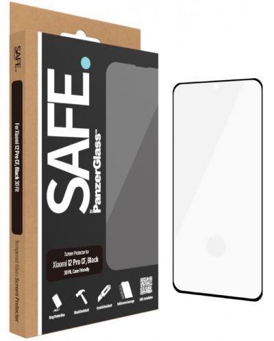 Стъклен протектор Safe - CaseFriendly, Xiaomi 12 Pro, черен - 3