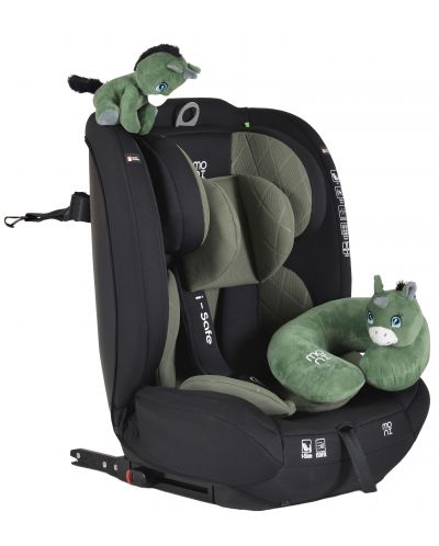 Стол за кола Moni - i-Safe, i-Size, IsoFix, 76-150 cm, зелен + подарък играчка - 1