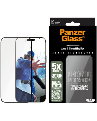 Стъклен протектор PanzerGlass - Ceramic UWF, iPhone 16 Pro Max - 1