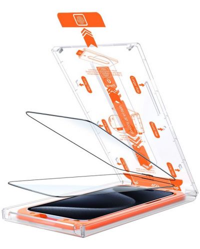 Стъклен протектор Mobile Origin - Screen Guard, iPhone 15 Plus, 2 бр., Orange - 2