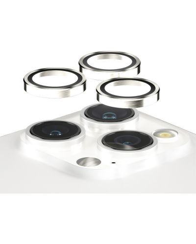 Стъклен протектор за камера PanzerGlass - Hoops, iPhone 15 Pro/Pro Max, бял - 2
