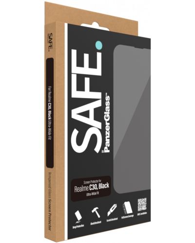 Стъклен протектор Safe - CaseFriendly, Realme C30, черен - 3