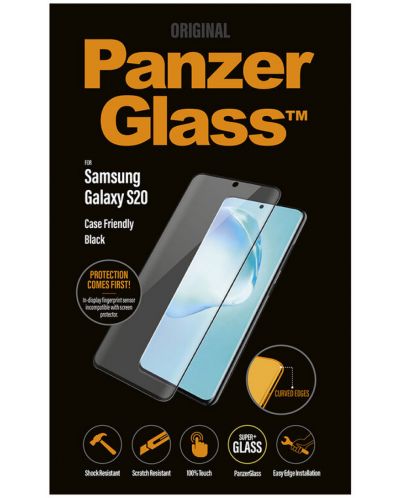 Стъклен протектор PanzerGlass - Case Friend, Galaxy S20, черен - 3