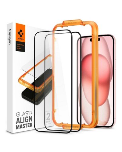 Стъклени протектори Spigen - tR AlignMaster, iPhone 15 Plus, 2 броя - 1