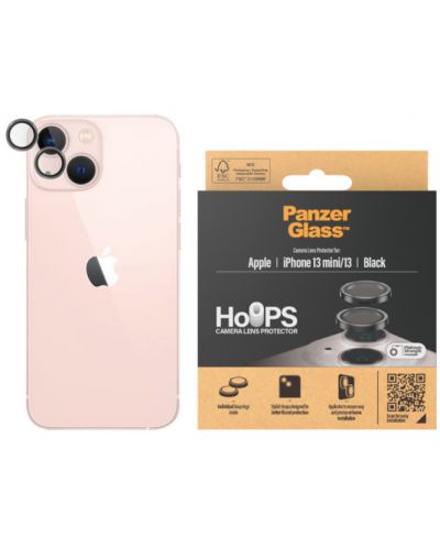 Стъклен протектор за камера PanzerGlass - Hoops, iPhone 13/13 mini, черен - 1