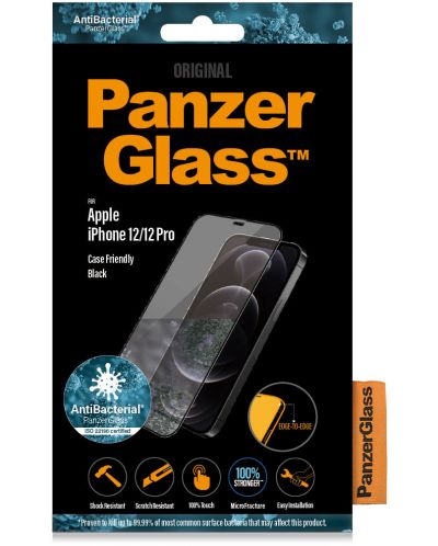 Стъклен протектор PanzerGlass - AntiBact CaseFriend, iPhone 12/12 Pro - 2